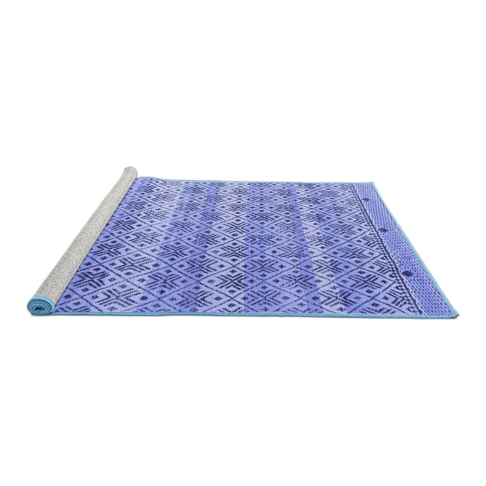Sideview of Machine Washable Abstract Blue Modern Rug, wshabs4806blu