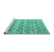 Sideview of Machine Washable Abstract Turquoise Modern Area Rugs, wshabs4806turq