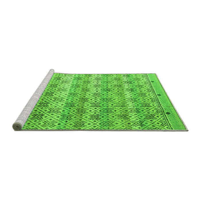Sideview of Machine Washable Abstract Green Modern Area Rugs, wshabs4806grn