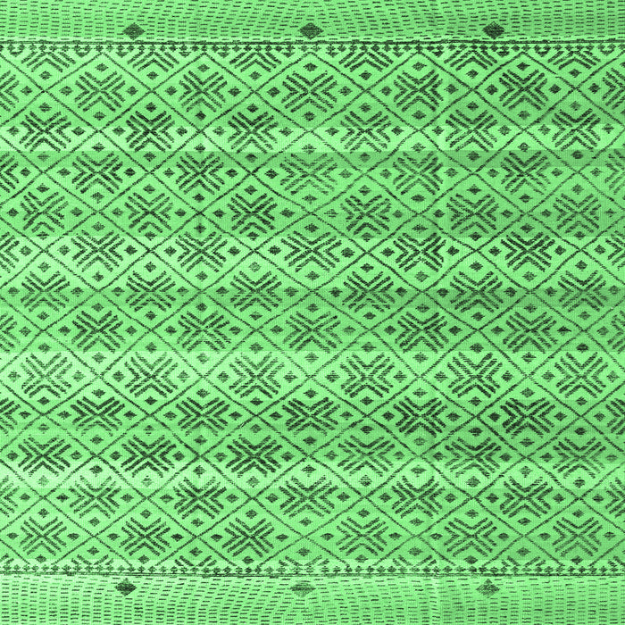 Square Machine Washable Abstract Emerald Green Modern Area Rugs, wshabs4806emgrn