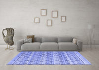 Machine Washable Abstract Blue Modern Rug, wshabs4806blu