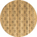 Round Abstract Brown Modern Rug, abs4806brn