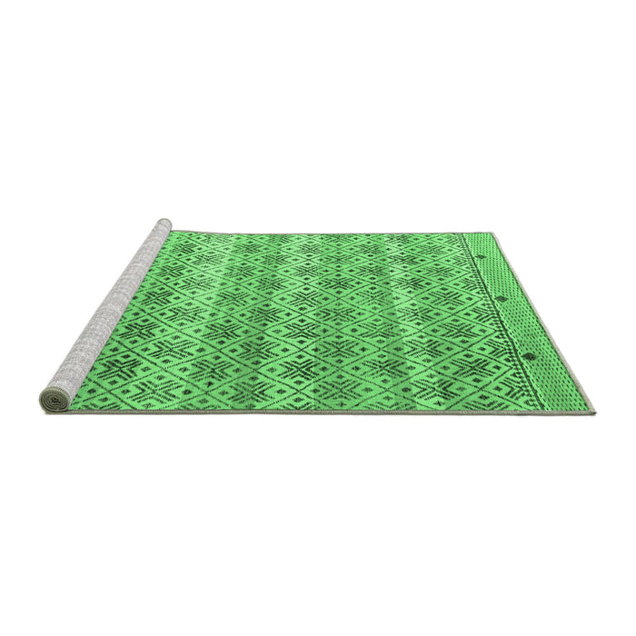 Sideview of Machine Washable Abstract Emerald Green Modern Area Rugs, wshabs4806emgrn