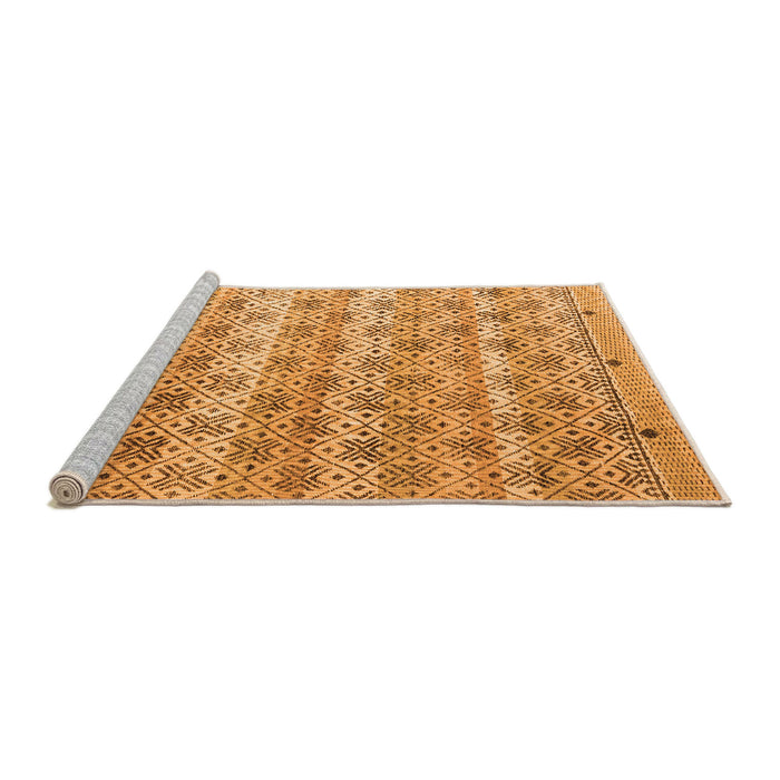 Sideview of Machine Washable Abstract Orange Modern Area Rugs, wshabs4806org