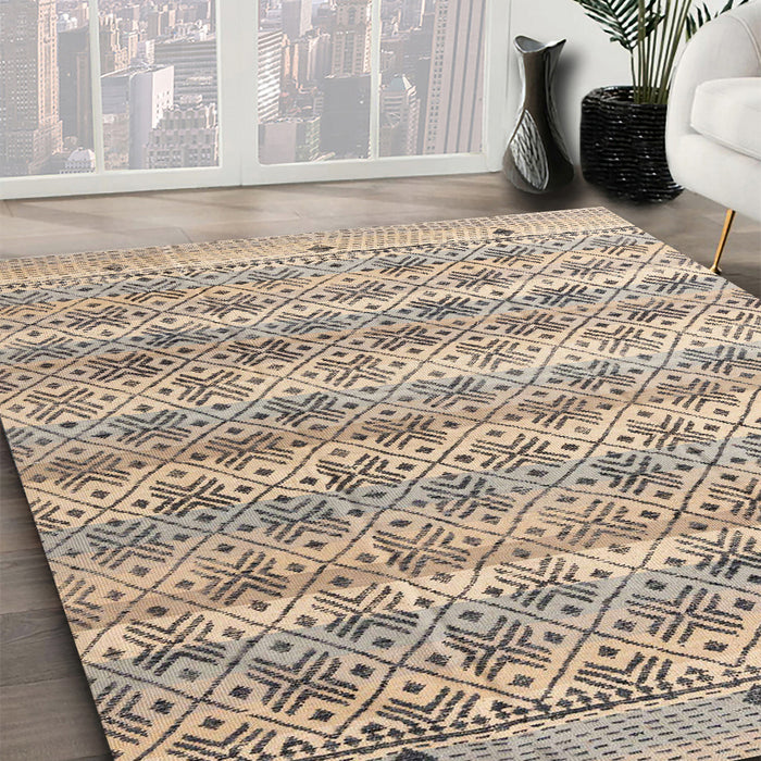 Machine Washable Abstract Army Brown Rug in a Family Room, wshabs4806