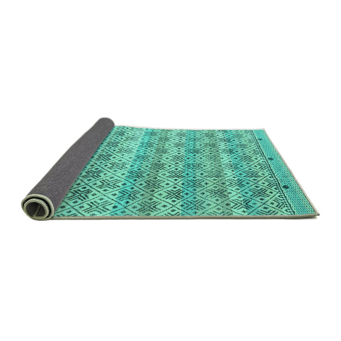 Sideview of Abstract Turquoise Modern Rug, abs4806turq