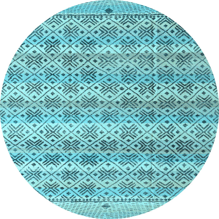 Round Machine Washable Abstract Light Blue Modern Rug, wshabs4806lblu