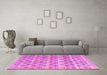 Machine Washable Abstract Pink Modern Rug in a Living Room, wshabs4806pnk