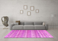 Machine Washable Abstract Pink Modern Rug, wshabs4806pnk