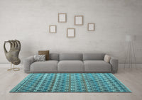 Machine Washable Abstract Light Blue Modern Rug, wshabs4807lblu