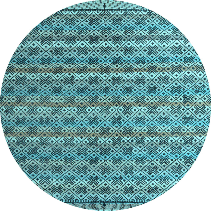 Round Machine Washable Abstract Light Blue Modern Rug, wshabs4807lblu