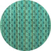 Round Abstract Turquoise Modern Rug, abs4807turq