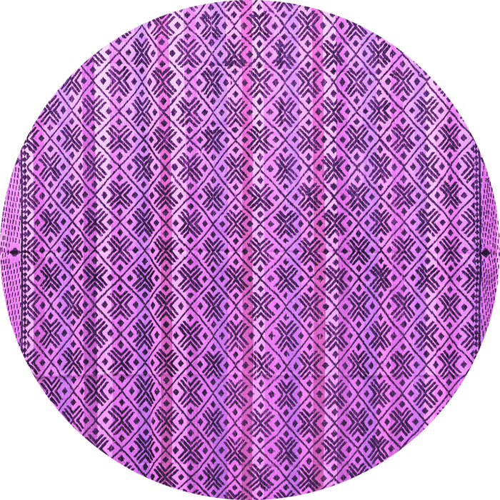 Round Machine Washable Abstract Purple Modern Area Rugs, wshabs4807pur