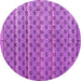 Round Machine Washable Abstract Purple Modern Area Rugs, wshabs4807pur