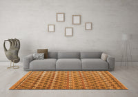 Machine Washable Abstract Orange Modern Rug, wshabs4807org