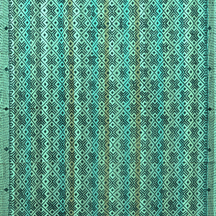 Square Machine Washable Abstract Turquoise Modern Area Rugs, wshabs4807turq