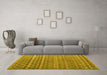 Machine Washable Abstract Yellow Modern Rug in a Living Room, wshabs4807yw