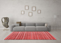 Machine Washable Abstract Red Modern Rug, wshabs4807red