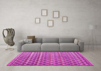 Machine Washable Abstract Pink Modern Rug, wshabs4807pnk