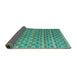 Sideview of Abstract Turquoise Modern Rug, abs4807turq