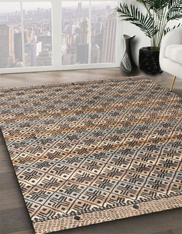 Machine Washable Abstract Brown Sugar Brown Rug in a Family Room, wshabs4807