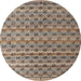 Round Machine Washable Abstract Brown Sugar Brown Rug, wshabs4807