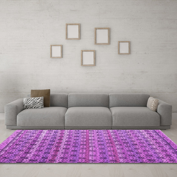 Machine Washable Abstract Purple Modern Area Rugs in a Living Room, wshabs4807pur