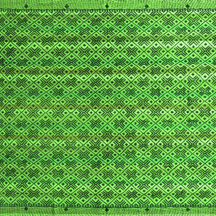 Square Machine Washable Abstract Green Modern Area Rugs, wshabs4807grn