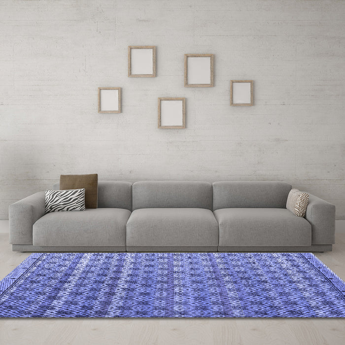 Machine Washable Abstract Blue Modern Rug in a Living Room, wshabs4807blu