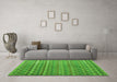 Machine Washable Abstract Green Modern Area Rugs in a Living Room,, wshabs4807grn