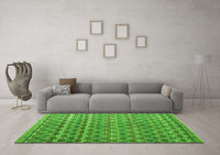 Machine Washable Abstract Green Modern Rug, wshabs4807grn