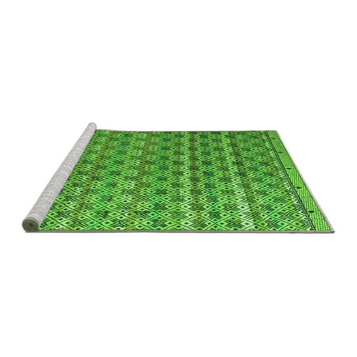 Sideview of Machine Washable Abstract Green Modern Area Rugs, wshabs4807grn