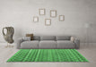 Machine Washable Abstract Emerald Green Modern Area Rugs in a Living Room,, wshabs4807emgrn