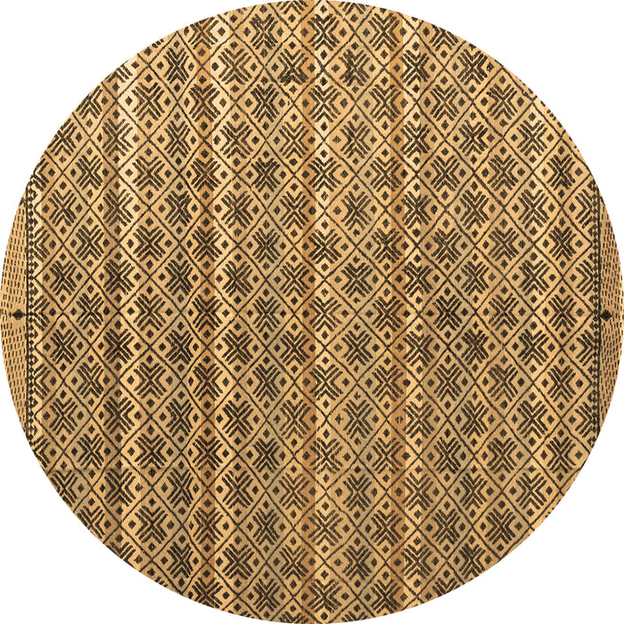Round Abstract Brown Modern Rug, abs4807brn
