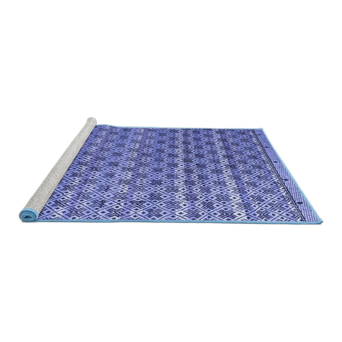 Sideview of Machine Washable Abstract Blue Modern Rug, wshabs4807blu