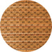 Round Abstract Orange Modern Rug, abs4807org