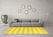 Machine Washable Abstract Yellow Modern Rug in a Living Room, wshabs4808yw