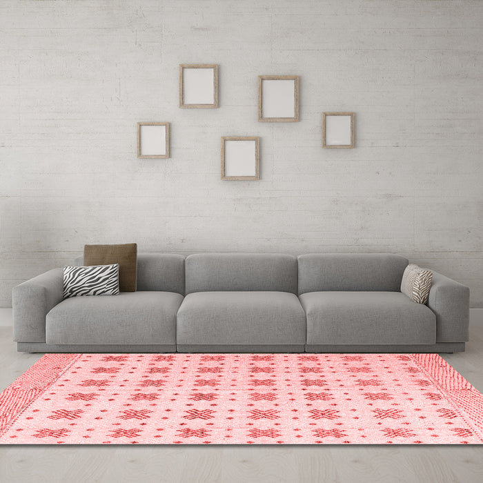 Modern Red Washable Rugs
