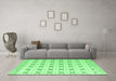 Machine Washable Abstract Emerald Green Modern Area Rugs in a Living Room,, wshabs4808emgrn