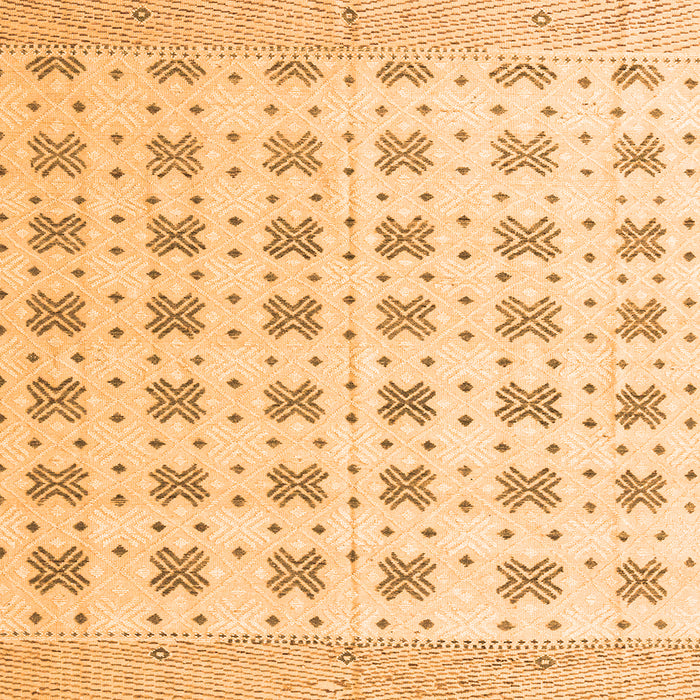 Square Machine Washable Abstract Orange Modern Area Rugs, wshabs4808org