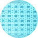 Round Machine Washable Abstract Light Blue Modern Rug, wshabs4808lblu