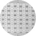 Round Abstract Gray Modern Rug, abs4808gry