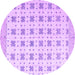 Round Machine Washable Abstract Purple Modern Area Rugs, wshabs4808pur