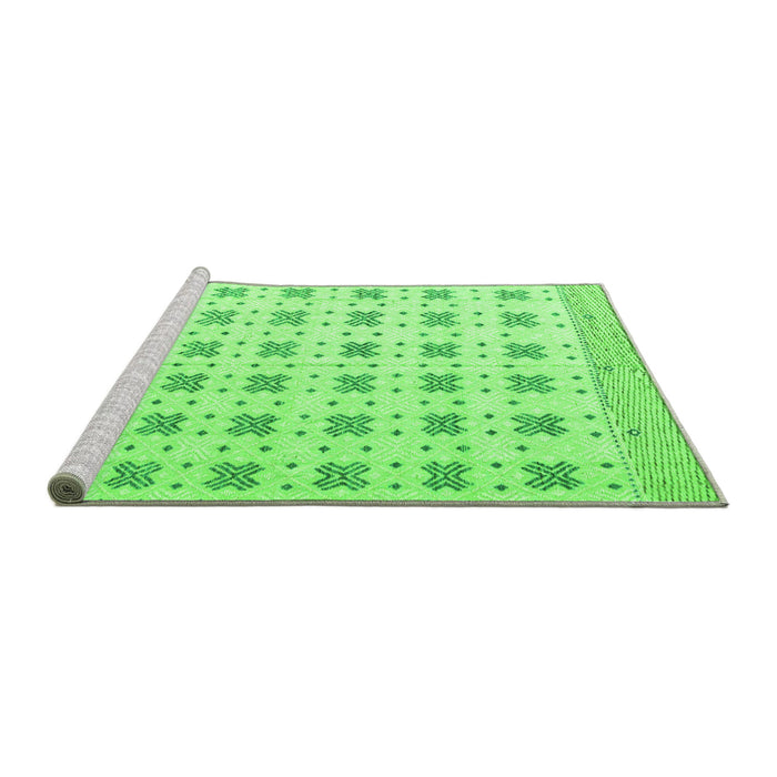 Sideview of Machine Washable Abstract Green Modern Area Rugs, wshabs4808grn