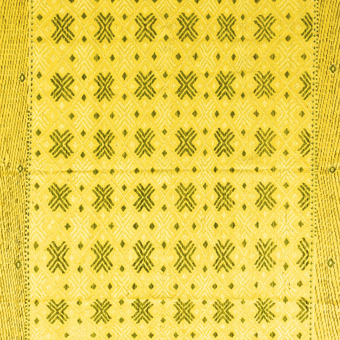 Square Machine Washable Abstract Yellow Modern Rug, wshabs4808yw