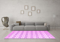 Machine Washable Abstract Pink Modern Rug, wshabs4808pnk