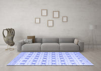 Machine Washable Abstract Blue Modern Rug, wshabs4808blu