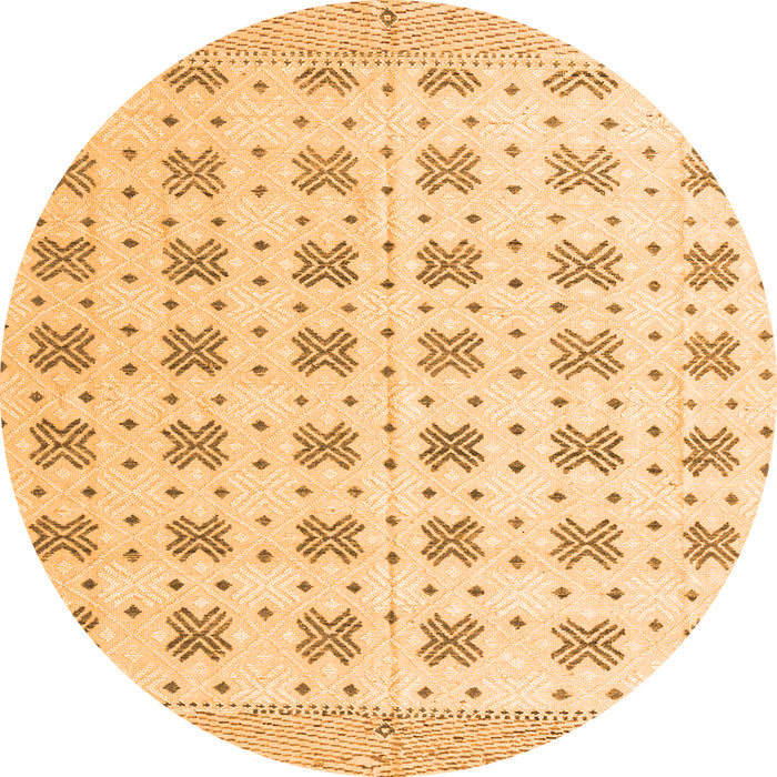 Round Abstract Orange Modern Rug, abs4808org