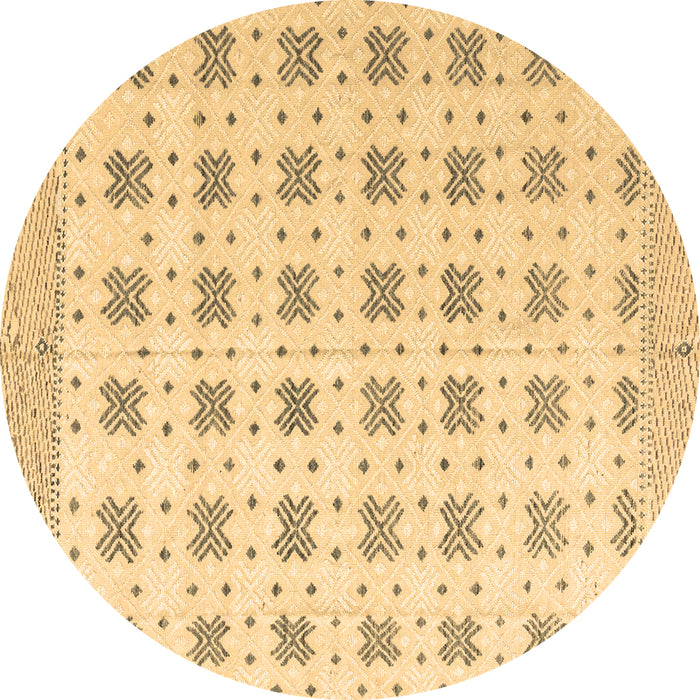 Round Abstract Brown Modern Rug, abs4808brn