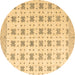 Round Abstract Brown Modern Rug, abs4808brn